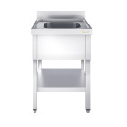 Plonge inox 1 bac - 700 x 600 mm PREMIUM / GOLDINOX 