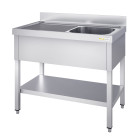 Plonge inox 1 bac - 1200 x 600 mm égouttoir gauche PREMIUM / GOLDINOX