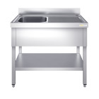 Plonge inox 1 bac - 1200 x 600 mm égouttoir droite PREMIUM / GOLDINOX 