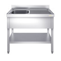 Plonge inox 1 bac - 1400 x 600 mm égouttoir droite PREMIUM / GOLDINOX 