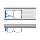 Plonge inox 2 bacs - 1600 x 600 mm égouttoir droite ECO / GOLDINOX 