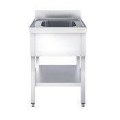 Plonge inox 1 bac - 800 x 700 mm PREMIUM / GOLDINOX 