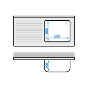 Plonge inox 1 bac - 1400 x 700 mm égouttoir gauche ECO / GOLDINOX 