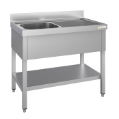 Plonge inox 1 bac - 1200 x 700 mm égouttoir droite ECO / GOLDINOX 