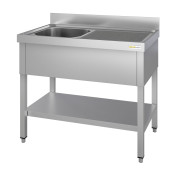 Plonge inox 1 bac - 1400 x 700 mm égouttoir droite ECO / GOLDINOX 