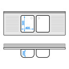 Plonge inox 2 bacs - 1800 x 700 mm égouttoir droite et gauche ECO / GOLDINOX 