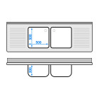 Plonge inox 2 bacs - 2000 x 700 mm égouttoir droite et gauche ECO / GOLDINOX 