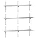 Lot de 3 étagères murales inox 2000 x 400 mm PREMIUM / GOLDINOX