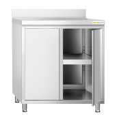 Meuble bas inox 800 x 600 mm adossée PREMIUM / GOLDINOX