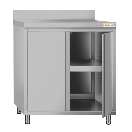 Meuble bas inox 800 x 600 mm adossé ECO / GOLDINOX