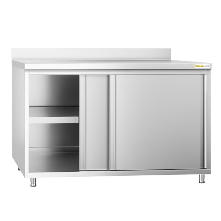 Meuble bas inox 1400 x 600 mm adossé PREMIUM / GOLDINOX