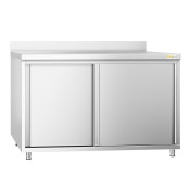 Meuble bas inox 1400 x 600 mm adossée PREMIUM / GOLDINOX