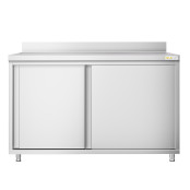 Meuble bas inox 1400 x 600 mm adossée PREMIUM / GOLDINOX