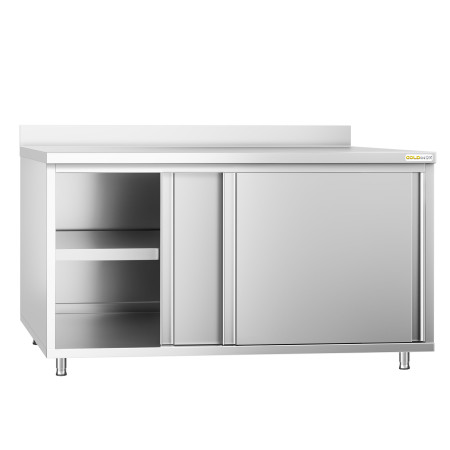 Meuble bas inox 1800 x 600 mm adossé PREMIUM / GOLDINOX