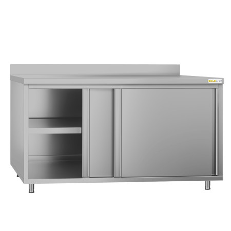 Meuble bas inox 1800 x 600 mm adossée ECO / GOLDINOX