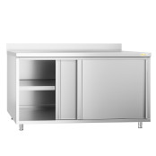 Meuble bas inox 2000 x 600 mm adossée PREMIUM / GOLDINOX