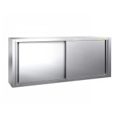 Placard mural inox 1800 x 400 mm / Hauteur 650 mm avec portes coulissantes PREMIUM / GOLDINOX