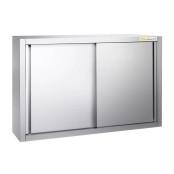 Placard mural inox 1000 x 400 mm / Hauteur 800 mm avec portes coulissantes PREMIUM / GOLDINOX