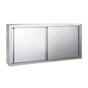 Placard mural inox 2000 x 400 mm / Hauteur 800 mm avec portes coulissantes PREMIUM / GOLDINOX