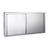 Placard mural inox 1800 x 400 mm / Hauteur 1000 mm avec portes coulissantes PREMIUM / GOLDINOX