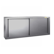 Placard mural inox 1800 x 400 mm / Hauteur 650 mm avec portes coulissantes ECO / GOLDINOX