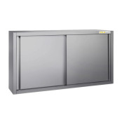 Placard mural inox 1500 x 400 mm / Hauteur 800 mm avec portes coulissantes ECO / GOLDINOX