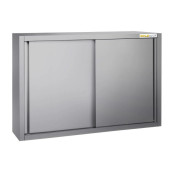 Placard mural inox 1200 x 400 mm / Hauteur 1000 mm avec portes coulissantes ECO / GOLDINOX