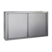 Placard mural inox 1400 x 400 mm / Hauteur 1000 mm avec portes coulissantes ECO / GOLDINOX