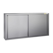 Placard mural inox 1800 x 400 mm / Hauteur 1000 mm avec portes coulissantes ECO / GOLDINOX