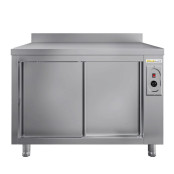 Meuble bas inox chauffant 1000 x 600 mm adossée ECO / GOLDINOX