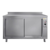 Meuble bas inox chauffant 1400 x 600 mm adossée ECO / GOLDINOX