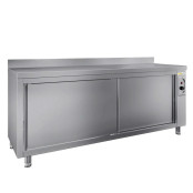 Meuble bas inox chauffant 2000 x 600 mm adossée ECO / GOLDINOX