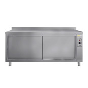 Meuble bas inox chauffant 2000 x 700 mm adossée ECO / GOLDINOX