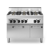 Cuisinière gaz 6 feux sur four gaz (30,8 kW) PREMIUM / GOLDINOX