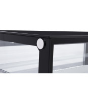 Vitrine réfrigérée d'exposition noire - 1840 x 688 x 1200 mm - PREMIUM - GOLDINOX