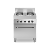Cuisinière électrique 4 plaques rondes (10,4 kw) sur four électrique à convection (3,96 kw) PREMIUM / GOLDINOX