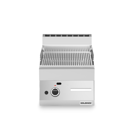 Plaque de cuisson à gaz 400 mm rainurée chromée (5,7 kw) à poser PREMIUM / GOLDINOX