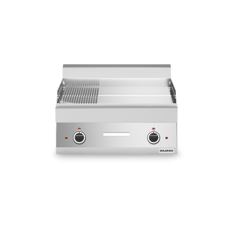 Plaque de cuisson électrique 700 mm lisse et rainurée chromée (9 kw) à poser PREMIUM / GOLDINOX