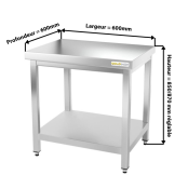 Table de travail en inox 600 x 600 mm IDEAL / GOLDINOX