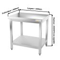 Table de travail en inox 600 x 600 mm IDEAL / GOLDINOX