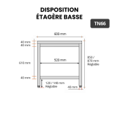 Table de travail en inox 600 x 600 mm IDEAL / GOLDINOX