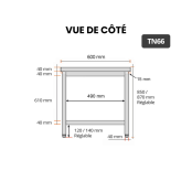 Table de travail en inox 600 x 600 mm IDEAL / GOLDINOX