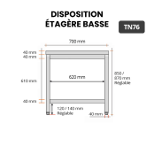 Table inox 700 x 600 mm PREMIUM / GOLDINOX