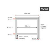 Table inox 1000 x 600 mm ECO / GOLDINOX