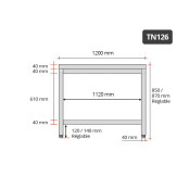 Table inox 1200 x 600 mm ECO / GOLDINOX