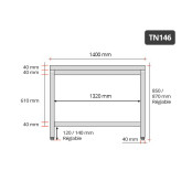 Table inox 1400 x 600 mm ECO / GOLDINOX