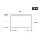 Table inox 1600 x 600 mm ECO / GOLDINOX