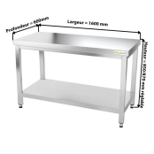 Table inox 1600 x 600 mm ECO / GOLDINOX
