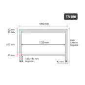 Table inox 1800 x 600 mm ECO / GOLDINOX