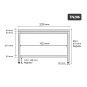 Table inox 2000 x 600 mm ECO / GOLDINOX